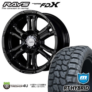 4本セット RAYS DAYTONA FDX 17x8.0J 6/139.7 +20 8J SB グロスブラック MONSTA RT HYBRID RUGGED TERRAIN 265/70R17 FJクルーザー プラド