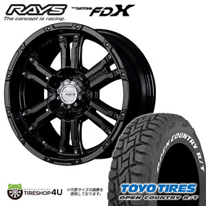 4本セット RAYS DAYTONA FDX 16x6.5J 6/139.7 +38 SB グロスブラック TOYO OPENCOUNTRY R/T RT 215/65R16 ハイエース 200系 バン