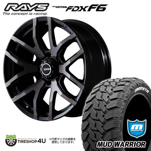 4本セット RAYS DAYTONA FDX-F6 18x8.0J 6/139.7 +20 8J KZ クリアブラック MONSTA MUD WARRIOR M/T 285/60R18 ハイラックス プラド