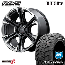 4本セット RAYS DAYTONA BB06S 20x9.0J 6/139.7 +18 BBF ブラック MONSTA MUDWARRIOR M/T MT 265/50R20 プラド ハイラックス_画像1