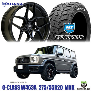 数量限定 4本セット ROHANA RFX11 20X9.0J 5/130 +30 マットブラック MONSTA MUD WARRIOR 275/55R20 Gクラス ロハナ 特注サイズ