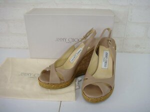 5203T【本物保証】 JIMMY CHOO ジミーチュウ エスパドリーユ ウェッジサンダル 約23cm/♯36