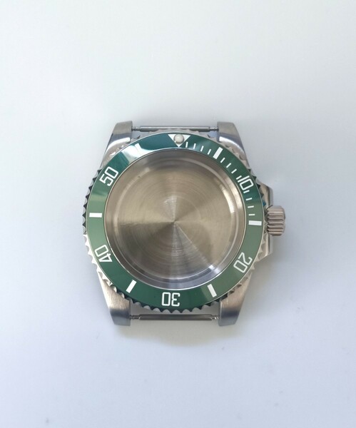 腕時計 ノンデイト ケース グリーン セラミックインサート 【対応】SEIKO 7S26/7S36/NH35/NH36/4R35/4R36等 セイコー