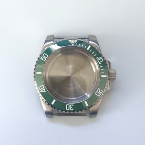 腕時計 ノンデイト ケース グリーン セラミックインサート 【対応】SEIKO 7S26/7S36/NH35/NH36/4R35/4R36等 セイコー