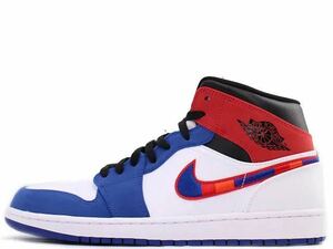 [Новый] Nike Air Jordan 1 средний белый/синий/красный