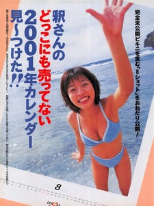 【切り抜き】釈由美子『釈さんのどっこにも売ってない2001年カレンダー見〜つけた!!』#水着あり 3ページ 即決!