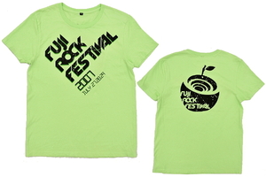 S4798★送料無料★FUJI ROCK FESTIVAL 2007 フジロックフェスティバル★7月開催 ライトグリーン 両面プリント 半袖Tシャツ XS