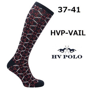 HV POLO　HVP-VAIL　ネイビーレッド　ライディングソックス　乗馬靴下　乗馬　馬術