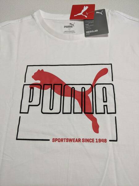 PUMA プーマ　Tシャツ　 Ｌサイズ　　色:ホワイト　588966 02　　ビッグロゴ　デカロゴ