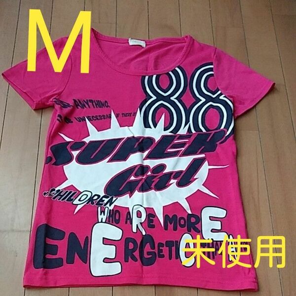 『未使用 』 レディース トップス ピンク 半袖 Tシャツ Msize