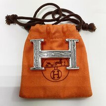 HO1 エルメス HERMES シルバー925 ベルトバックル Hベルト用バックル シルバー金具 小物_画像1