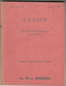 ☆難あり輸入古楽譜 バッハ 管弦楽組曲 全曲 BWV1066-1069 B6スコア G線上のアリア LEA POCKET SCORES （A）