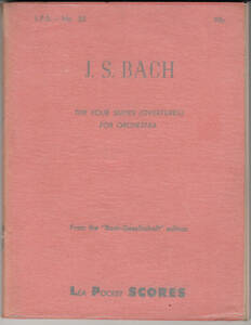 ☆難あり輸入古楽譜 バッハ 管弦楽組曲 全曲 BWV1066-1069 B6スコア G線上のアリア LEA POCKET SCORES （B）