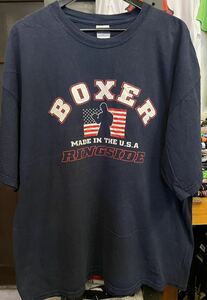 ★USA古着　ボクシング　モチーフ　ボクサー　BOXER Tシャツ 紺色　navy GILDAN 2XL 大きいサイズ