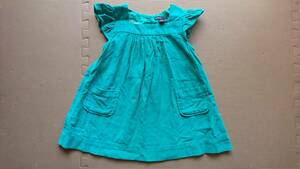 *baby GAP 90cm thin corduroy ground shoulder frill tops tunic manner green color green girl baby Kids 