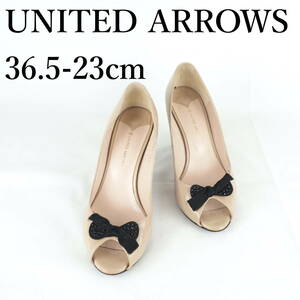 LK8581*UNITED ARROWS*ユナイテッドアローズ*レディースパンプス*36.5-23cm*エナメルベージュ*