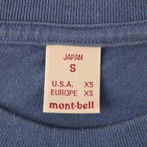 モンベル 長袖Tシャツ ロゴT 無地 クルーネック トップス アウトドア トレッキング 日本製 レディース Sサイズ ブルー mont-bell_画像2