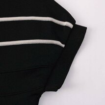 インディヴィ 半袖Tシャツ ボーダー ラウンドネック 丸首 トップス チュニック 日本製 レディース 38サイズ ブラック INDIVI_画像4