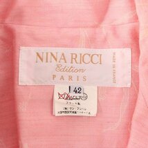 ニナリッチ テーラードジャケット 半袖 無地 トップス フランス製 レディース 42サイズ ピンク NINA RICCI_画像2