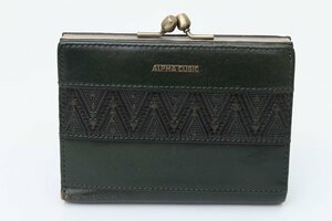  Alpha Cubic folding twice purse leather bulrush . change purse . equipped brand lady's khaki ALPHA CUBIC