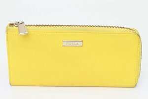 フルラ 長財布 本革レザー L字ファスナー 小銭入れあり ロングウォレット ブランド レディース イエロー Furla