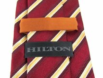 ヒルトン ブランドネクタイ ストライプ柄 シルク 日本製 メンズ レッド HILTON_画像3