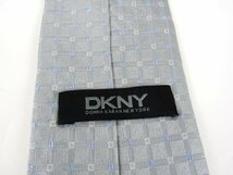 ダナキャラン ブランドネクタイ 総柄 格子柄 シルク DKNY メンズ グレー Donna Karan_画像3