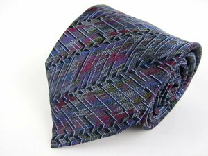  Missoni brand necktie total pattern silk Italy made beautiful goods men's blue Missoni