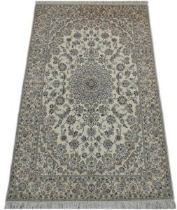 ペルシャ絨毯 カーペット ラグ ウール＆シルク 手織り 高級 ペルシャ絨毯の本場 イラン ナイン産 大型サイズ 245cm×160cm 本物保証 直輸入