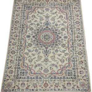 ペルシャ絨毯 カーペット ラグ ウール＆シルク 手織り 高級 ペルシャ絨毯の本場 イラン ナイン産 大型サイズ 240cm×150cm 本物保証 直輸入
