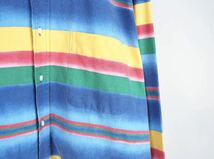 90s【BIG POLO】Ralph Lauren ボタンダウンシャツ XL コットン ストライプ マルチカラー ビンテージ 長袖シャツ ポロラルフローレン_画像4