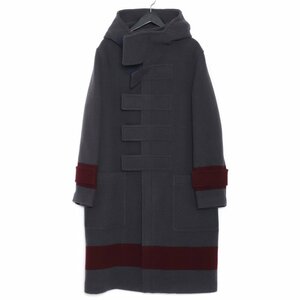 BURBERRY STRIPED WOOL DUFFLE COAT サイズ48 グレー 8045473 バーバリー ストライプウールダッフルコート