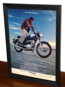 1977年 USA 洋書雑誌広告 額装品 Triumph Bonneville 750 トライアンフ ボンネビル (A4サイズ) / 検索用 店舗 看板 ディスプレイ サイン