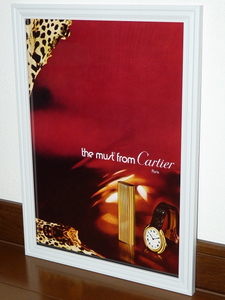 1974年 USA 洋書雑誌広告 額装品 the must Cartier カルティエ (A4size) / 検索用 アメリカ ライター 店舗 装飾 ガレージ ディスプレイ