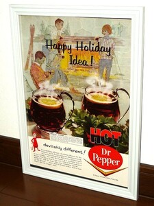 1964年 USA 60s 洋書雑誌広告 額装品 Dr Pepper (A4サイズ) / 検索用 ドクターペッパー 店舗 装飾 ガレージ ディスプレイ 看板 アメリカ