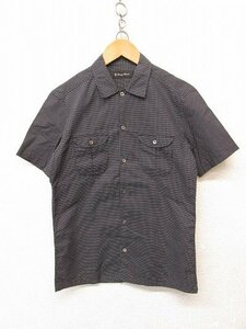 k5969：日本製！LOUNGE LIZARD(ラウンジリザード) 水玉模様 ドット柄 半袖シャツ 1 コットンシャツ 黒白/メンズ：35
