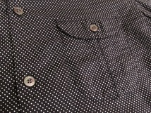 k5969：日本製！LOUNGE LIZARD(ラウンジリザード) 水玉模様 ドット柄 半袖シャツ 1 コットンシャツ 黒白/メンズ：35_画像5