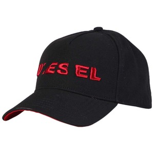 * DIESEL CIDIES ディーゼル 刺繍 ベースボールキャップ 帽子 / Black/Red *