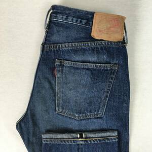 【旧】DENIME ドゥニーム ORIZZONTI オリゾンティ 66タイプ 日本製 W32 セルビッチ 黄耳 赤タブ 紙パッチ ボタンフライ ユーズド加工