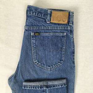 [80s]Lee Lee 203-3143 American made 80 period W33 L32 stripe pattern strut Denim jeans SCOVILL Zip 