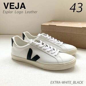 新品 VEJA ヴェジャ Esplar Logo Leather エスプラー レザー スニーカー 43 メンズ 28㎝ 白 ホワイト × 黒 ブラックエスプラ 送料無料
