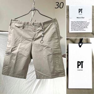  new goods PT TORINOpi- tea tolinoWORN OUT stretch chino cargo shorts 30 men's short pants pt01 key ring attaching free shipping 