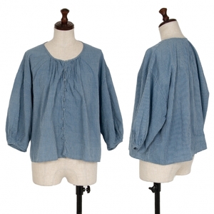  Jurgen Lehl babag-liJURGEN LEHL Babaghuri cotton stripe blouse blue M [ lady's ]