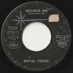 Royal Teens Believe Me / Little Cricket Capitol US 6050 202501 R&B R&R レコード 7インチ 45