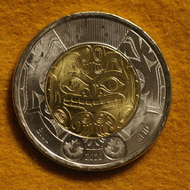 ★無塗装版1種1枚★カナダ先住民芸術家★ビル・リード生誕100周年記念2ドル硬貨コイン2020年 _画像1