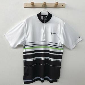 NIKE AGASSI USA made Nike agasi tennis game shirt speed . half Zip polo-shirt men's beautiful goods size SP/L