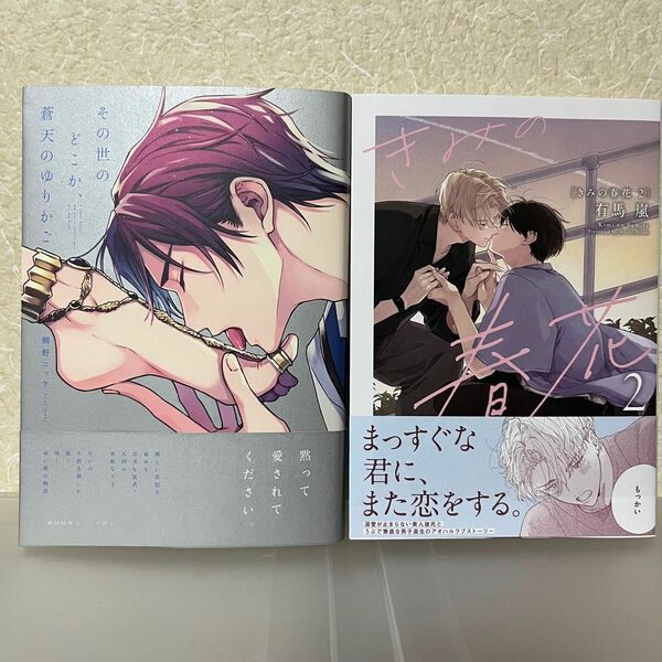 鯛野ニッケ先生「その世のどこか、蒼天のゆりかご」　有馬嵐先生「きみの春花2」