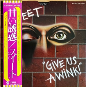 LP■ROCK/SWEET/GIVE US A WINK/CAPTOL ECS-80460/国内76年ORIG DIE CUT GIMMICK COVER/特殊ジャケ OBI/帯 良好 完品/スウィート/甘い誘惑