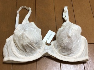 新品、シルク専門店、シルク100％のSoieleveのブラジャー★8800円→1280円即決★A65～A70★定形外送料140円、絹100％、白色