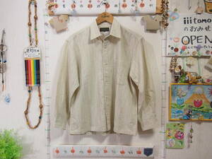 ♪服4950♪ 長袖　麻混シャツ hillhouse ltd. ヒルハウス 麻10％ サイズМ Used ～iiitomo～